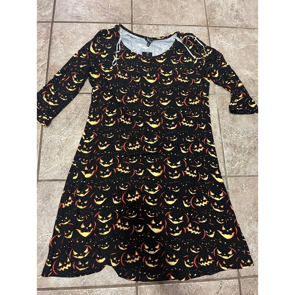 Jack O Lantern Halloween Dress Pumpkin‎ Black Orange Medium